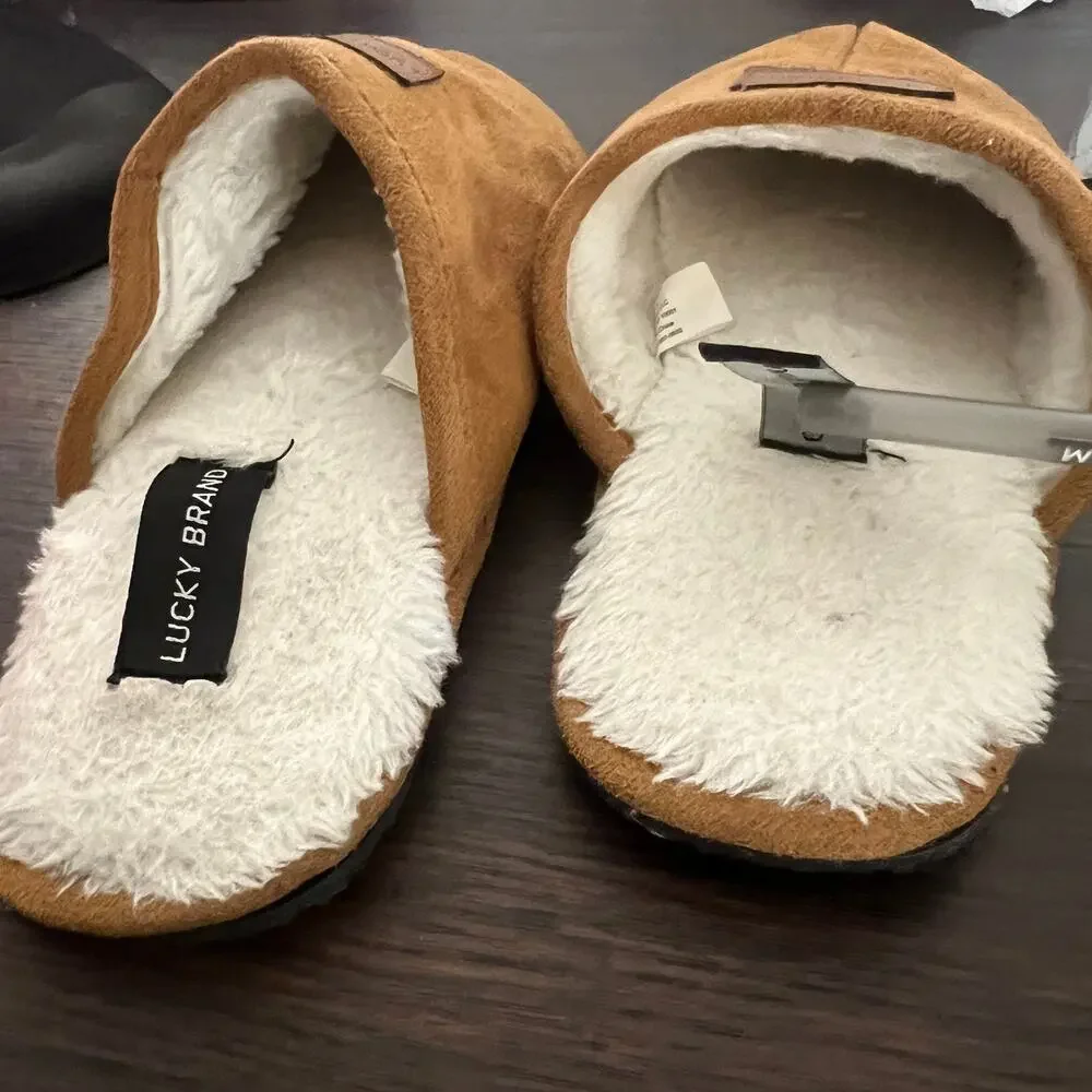 Lucky Brand Kids Tan Faux Fur Mule Slippers Size 2/3